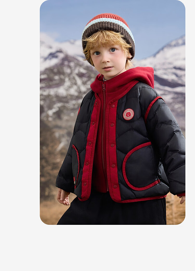 ASK JUNIOR [Three-Proof One Garment Three-Wear] Canadian Duck Down Children's Down Jacket 2025 Winter Toddler Fleece Warm Boys 12