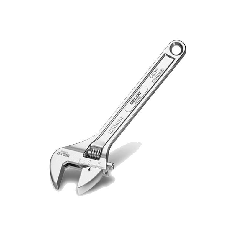 DELIXI ELECTRIC Adjustable Wrench, Multi-Functional Wide-Mouth Wrench, Household Tool, Adjustable Spanner, 8 Inches