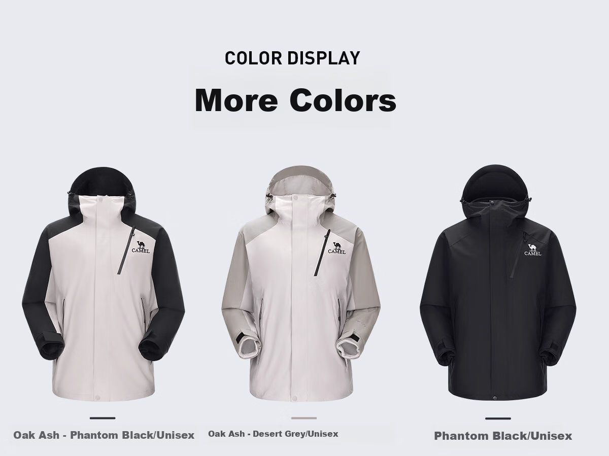 CAMEL [Wang Junkai's Style - Wangzhe Kaijia Evo] Outdoor Jacket, Three-In Rain-Proof Mountaineering Suit, 0780 18