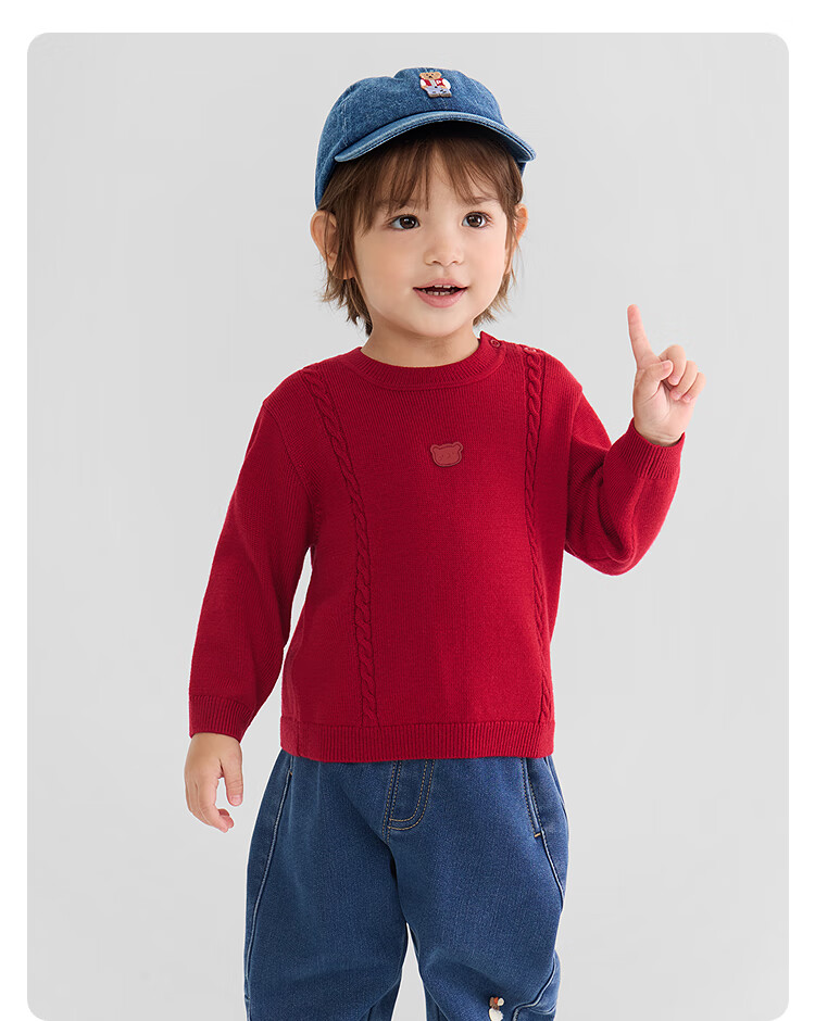 Balabala BalaOne Kids Sweater Boys Girls Wool Knitwear 2025 Winter Baby Pullover 208425103210 6