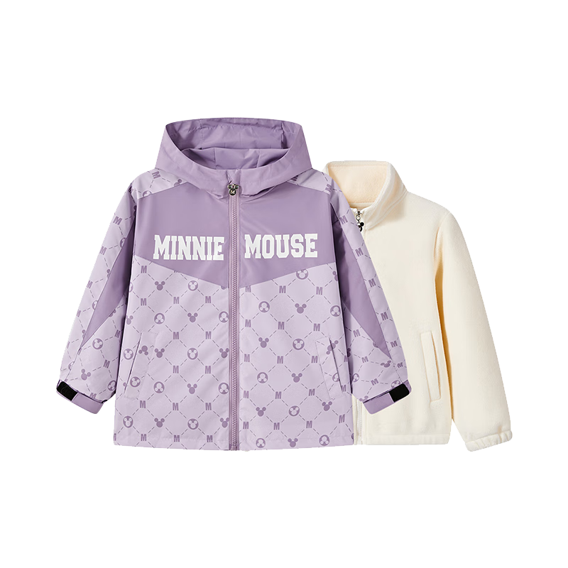 Disney Kids Autumn Winter Girls' Two-Piece Fleece Cotton Jacket Set 2026 Season Big Kids Baby Coat