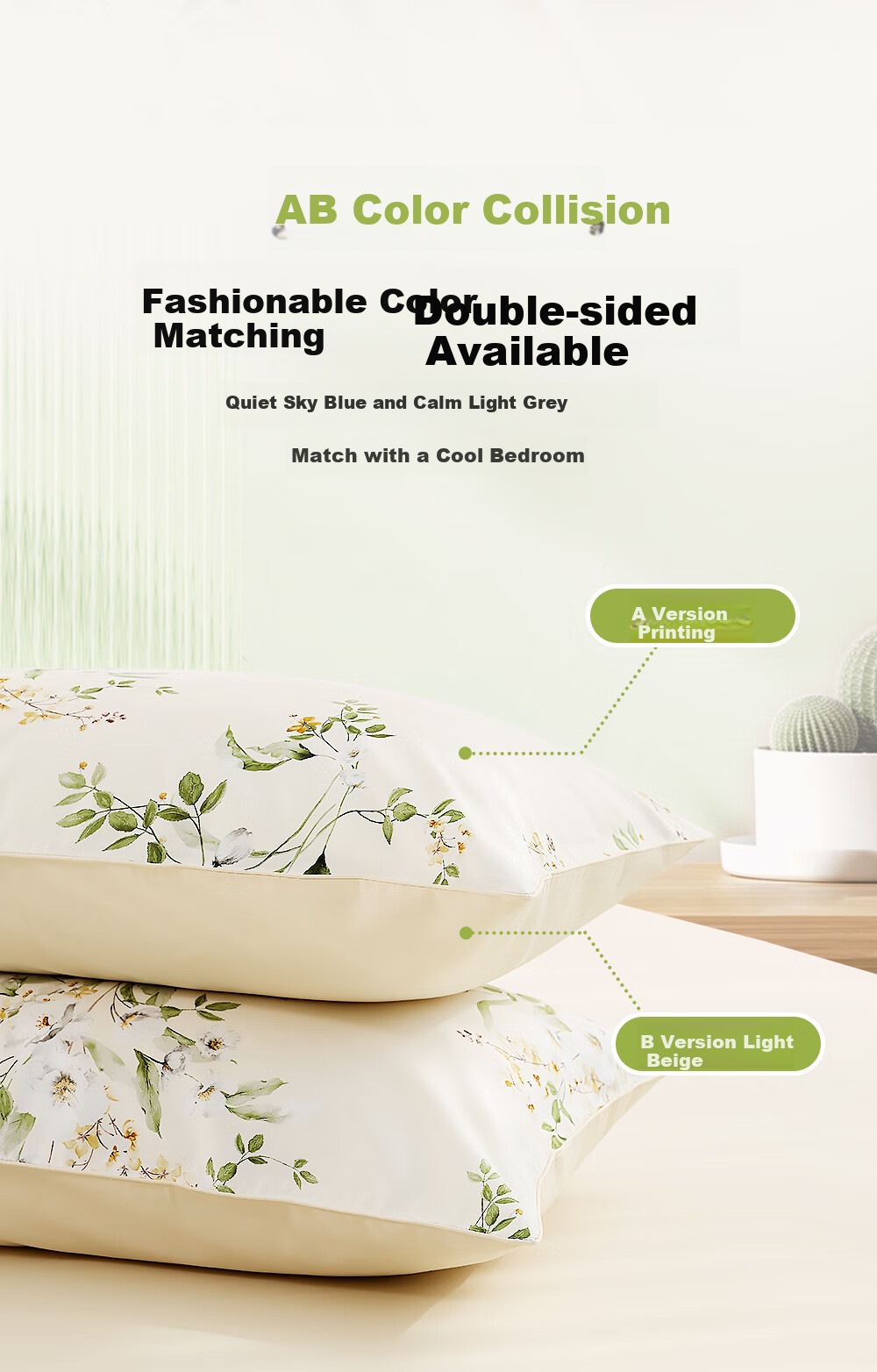 One's Member, 60-Count Class A Antibacterial Xinjiang Long-Staple Cotton, Clove Flower Pattern, Pillowcase, 1 Pair 5