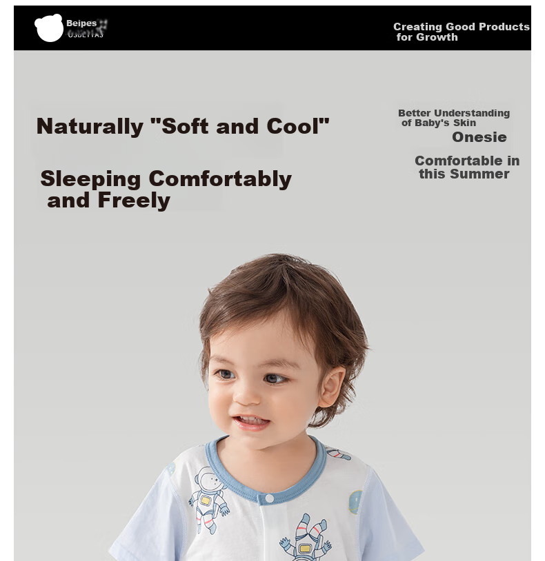 Beitaisi Baby Clothes, Summer Thin, for Boys And Girls, Cotton Onesie, Newborn Romper, Short-Sleeve Pajamas, Air Conditioning Wear 2