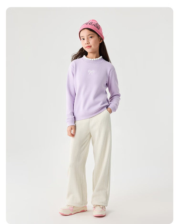 Balabala BalaOne Girls' Knit Sweater Children's Winter 2025 Sweet Stylish Pullover 208425103008 4