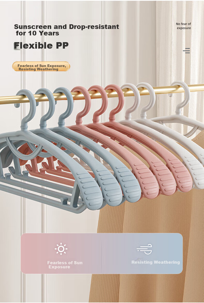 Jingjiayi Wide-Shoulder Hanger, Seamless Adult Collar Hanger, Thickened Clothes Support, Non-Slip Children's Wardrobe Hooks And Pants Hangers 1