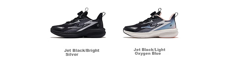 ERKE Children's Shoes Boys And Girls Big Kids Running Shoes Children's Rotary Buckle Mesh Running Shoes Black/Jade Green Size 38 31