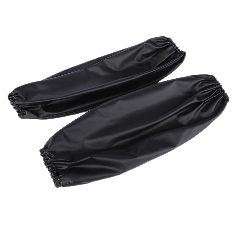BAIGE PVC Sleeves Kitchen Waterproof Oil-Proof Work Protective Arm Sleeves 2 Pairs Black PVC Waterproof