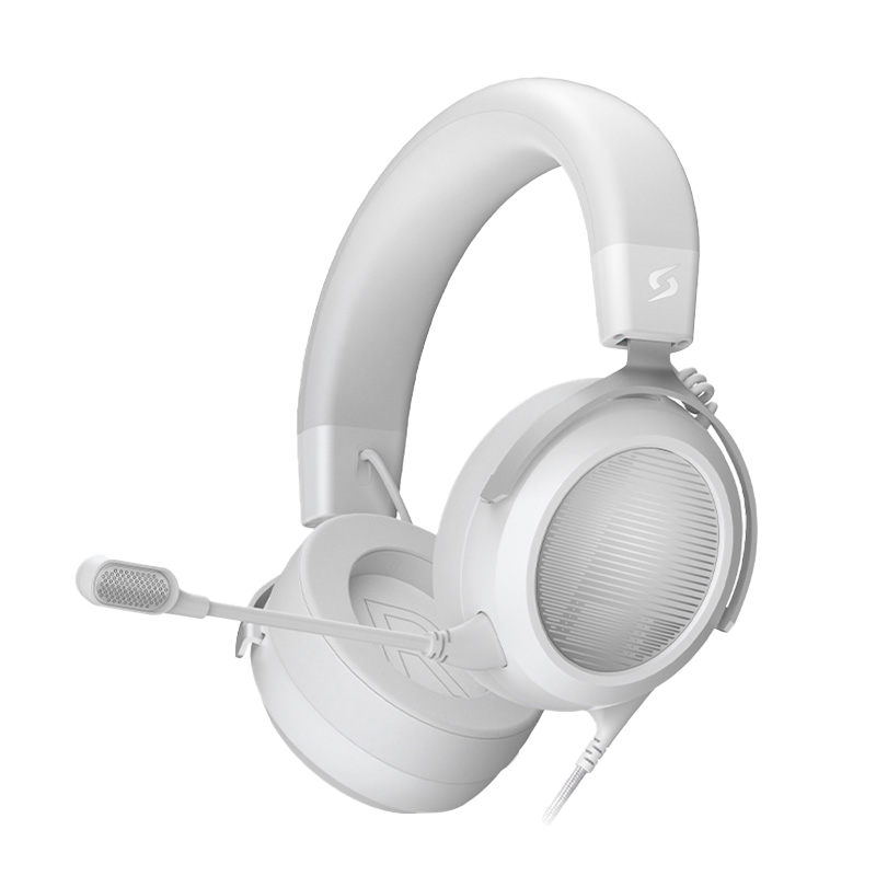 A4TECH Wild Tribe T50 Wired Gaming Headset Over-Ear Hao Tianlang Team Style Delta Action CS Valorant Lightweight Blood Hand Phantom Gaming Headphones, Silver White