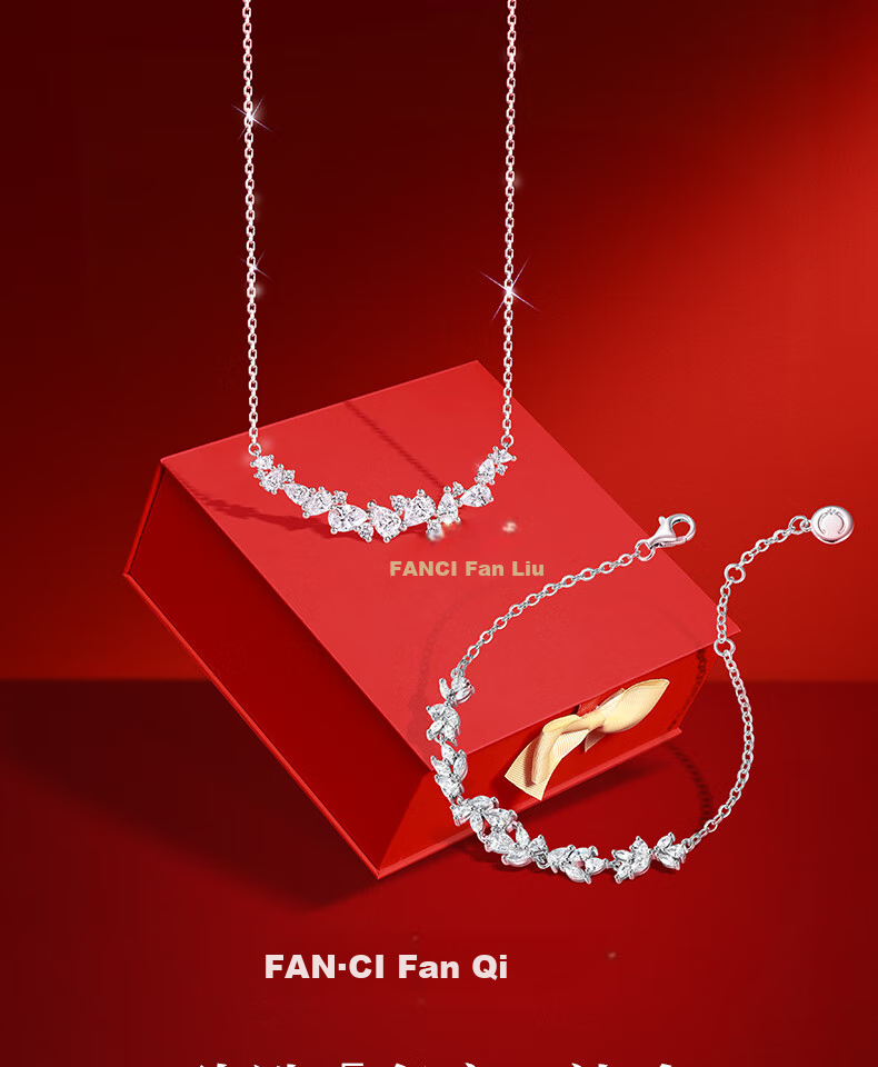 Fanci Wisteria Smile Necklace, White Silver Flower for Girlfriend Or Wife, Birthday Gift, Luxurious And Elegant 2