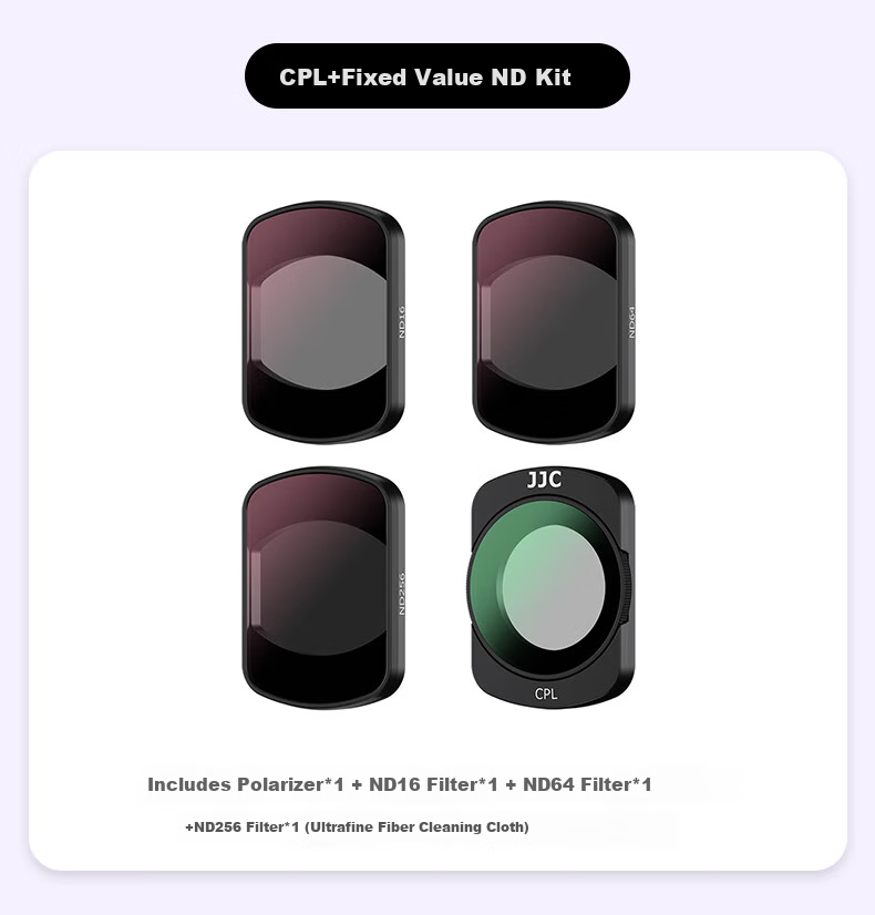 JJC [No Impact on Power On/Off] Suitable for DJI Pocket 4 Filters, Pocket 3 1/4 Quarter Black Soft Light Filter, Action Camera Lens Accessory 13