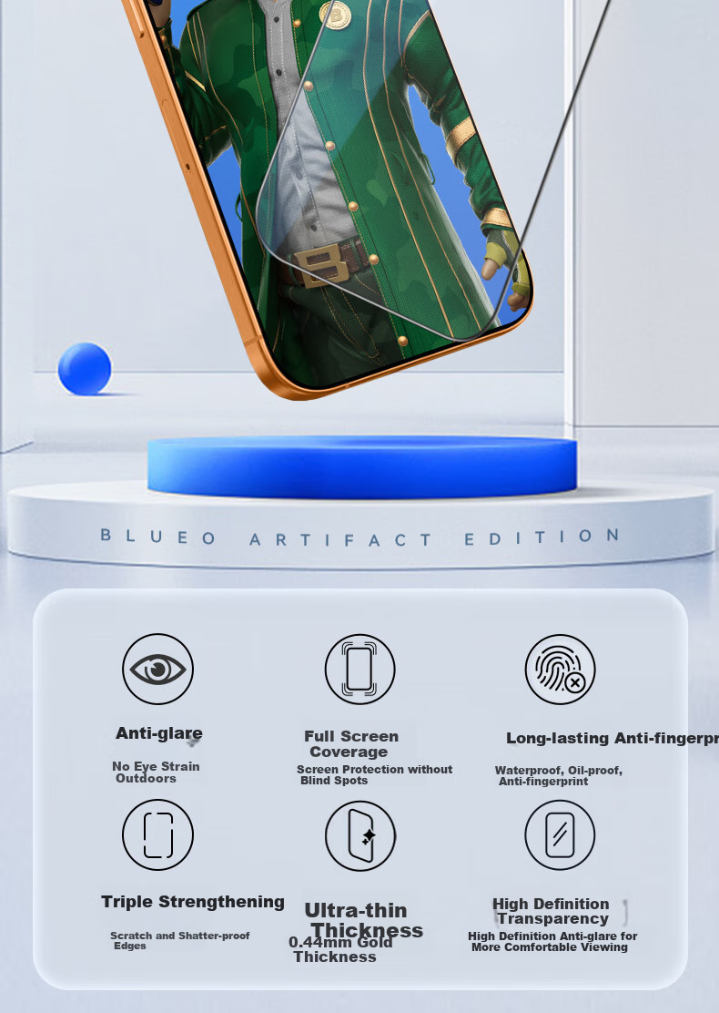 Lanxingxiansheng Tempered Glass Screen Protector for IPhone 15 Pro, High Definition Anti-Fingerprint Frosted AG Anti-Glare Protective Film for IPhone 15 Pro 1