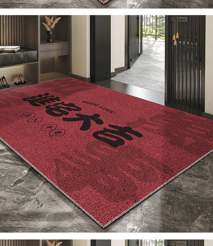 Bodisi Entrance Door Mat, Customizable Non-Slip Dust-Proof Easy-Clean Coir Doormat 120x80CM 13