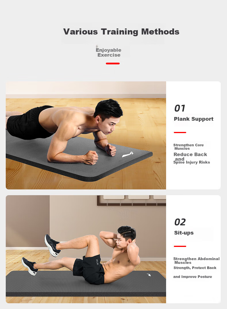 LI-NING Thickened Wide TPE Yoga Mat Unisex Fitness Mat Jump Rope Exercise Soundproof Shockproof Non-Slip Professional Sports Mat 16