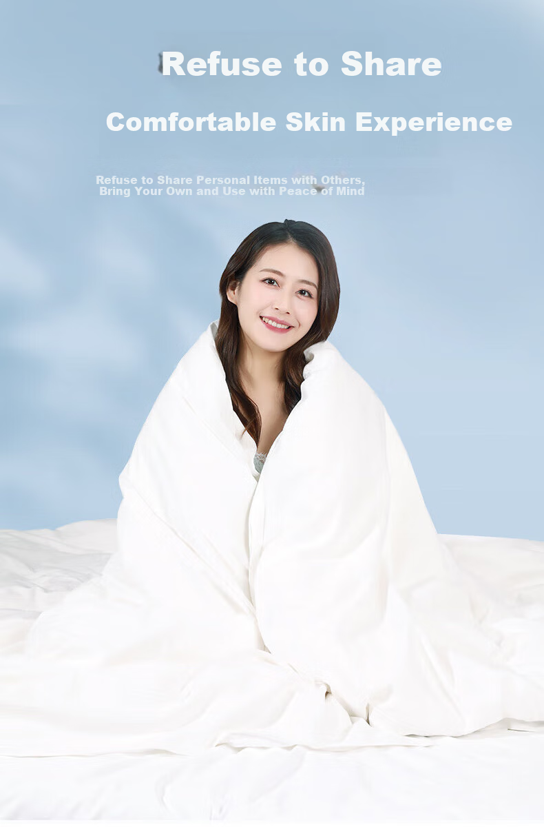 MUJI Disposable Four-Piece Bedding Set Sheet Duvet Cover Pillowcase Hotel Travel Train Sleeper Bed Linen Travel Business Trip 6