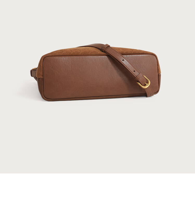 Mood First Layer Vegetable Tanned Leather Hobo Bag Brown Genuine Leather Large Capacity Suede Light Luxury Workplace Commuter Crossbody Bag for Women 10