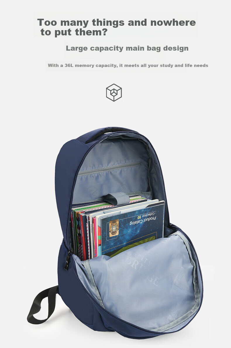 UNIVERSITY OF CAMBRIDGE British Cambridge Middle School Student Backpack for Boys, Large Capacity Lightweight Shoulder Bag for High School Students CA325 Blue 4