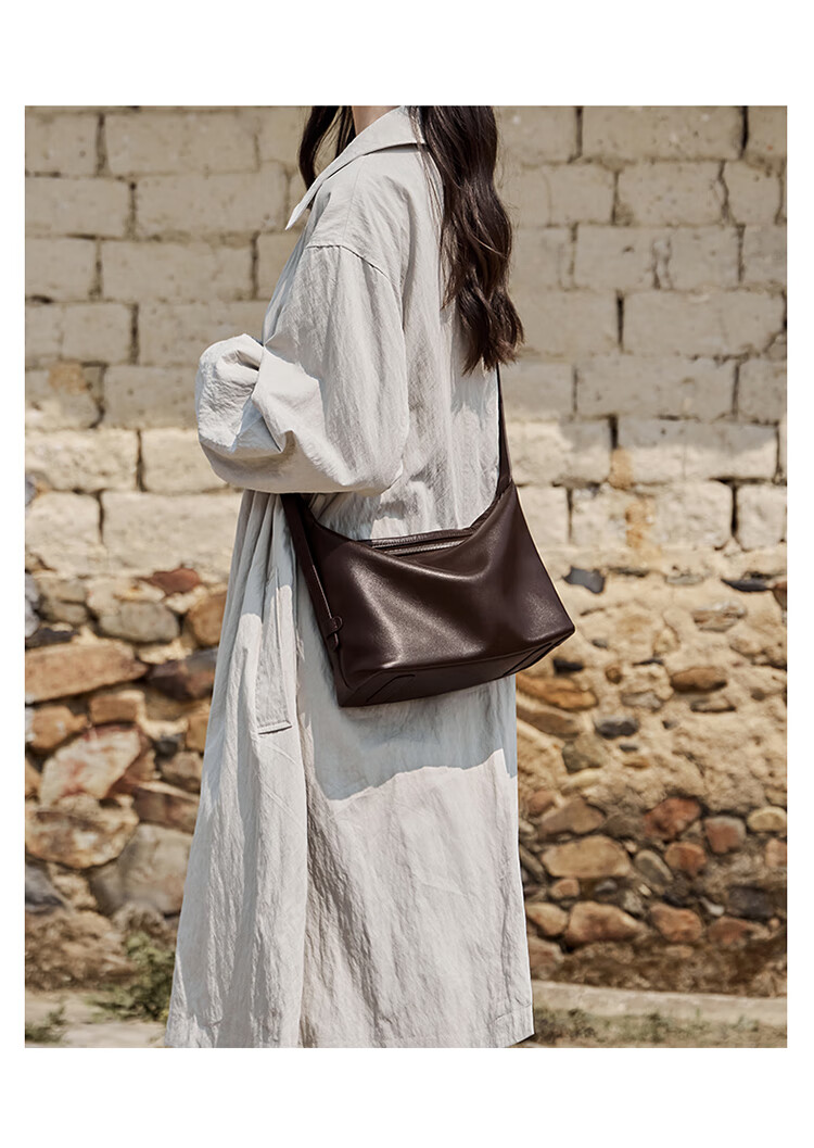 Nalandu Full Moon Commuter Tote Bag Women's 2025 New Minimalist Hobo Bag Vegetable Tanned Leather Crossbody Bag Gift for Girlfriend 4