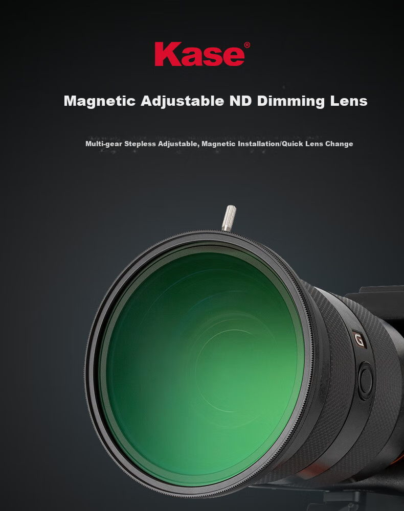 Kase Magnetically Adjustable ND Filter, 77mm ND3-1000, Adjustable from 1.5 to 10 Stops, for Landscape And Portrait Photography, Time-Lapse And Long Exposure Shooting Filter 1