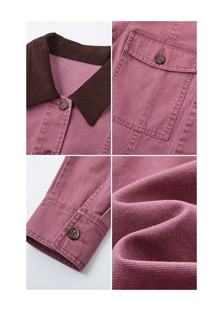 Mt Rose Wild Autumn American Vintage Cotton Color-Block Lapel Loose Short Women's Denim Jacket 7