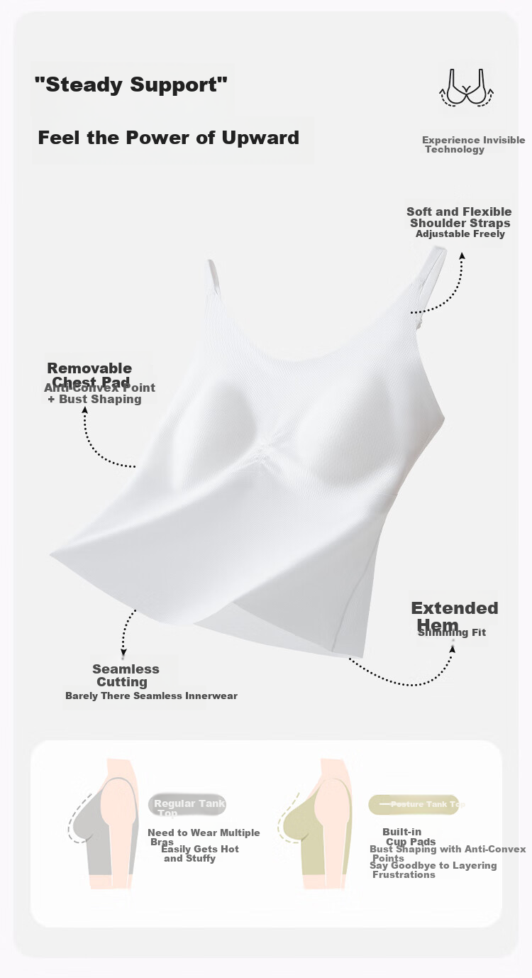 MiiOW Silk-Blend Camisole for Women, Modal Ice Silk with Built-In Bra Pads, Thin Strap Undershirt Bralette 3