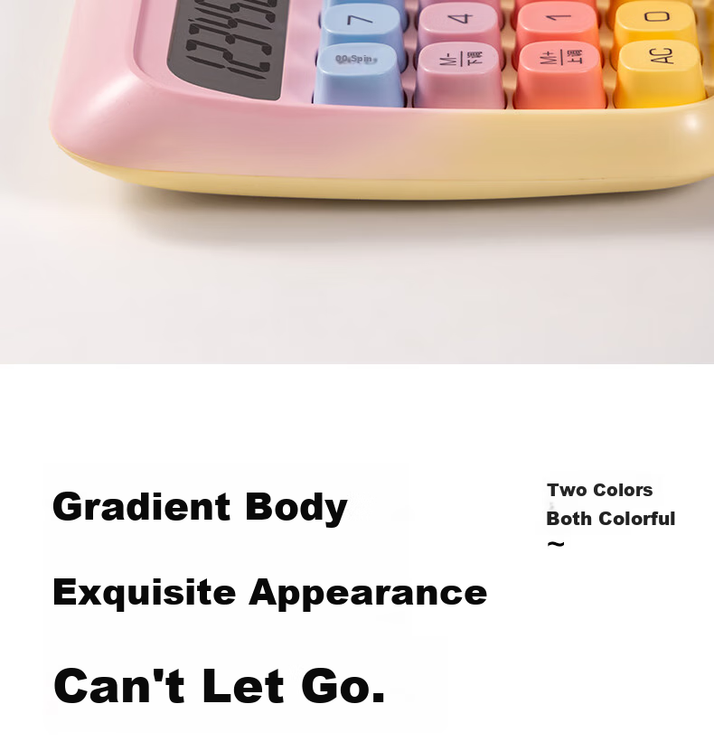 Deli Round High-Button Voice Calculator for Children, 12-Digit Wide Screen Display, Stylish Student/Office Supplies, Beige TE26 7