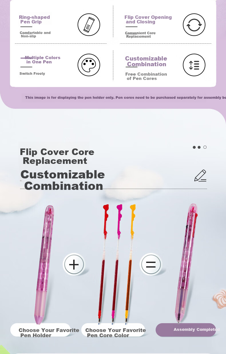 PILOT 4-Color Click Pen Case, COLETO Multifunctional Pen Barrel, Creative Drawing Retractable Empty Pen Case LHKCG20C, Pearl Pink 2