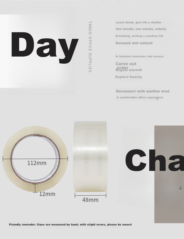 TANGO High Transparency Tape, 60mm*36.5m*5 Rolls, 45um High Adhesion High Transparency, for Home Use, Logistics, Express Delivery, Workshop, Factory, Enterprise Packaging, Moving, Sealing Tape, 8501 2