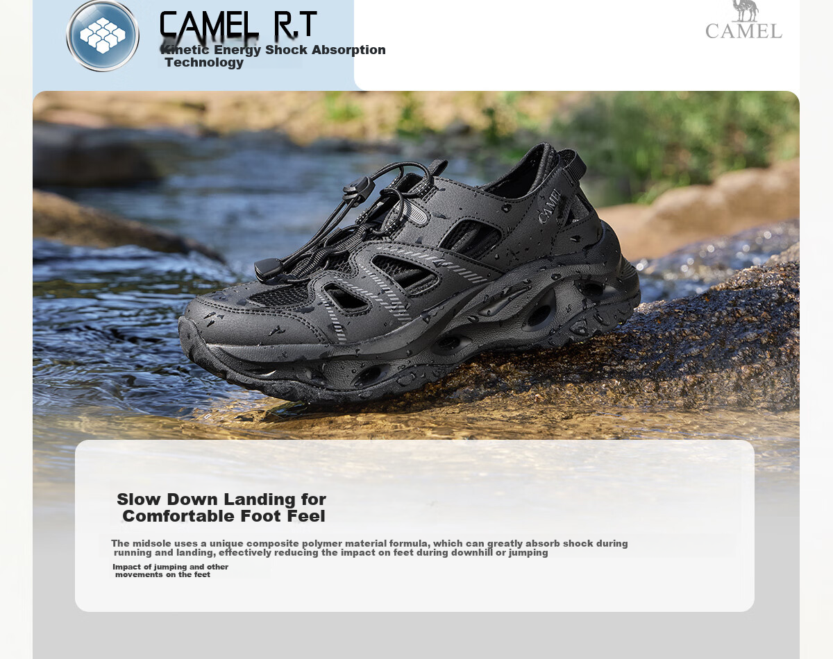 CAMEL Outdoor Stream Trekking Shoes for Men And Women, Summer 2025 Sports Sandals, Quick-Drying Water Shoes, Breathable Sneakers 3004 Size 38 8