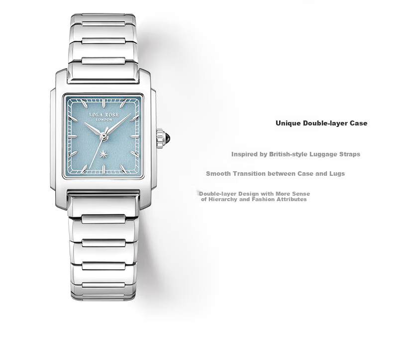LOLA ROSE Urban City Tour Small Square Watch for Women, Versatile Commuter Birthday Gift for Girls 9