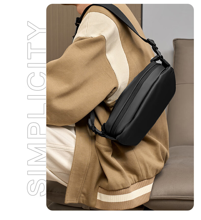 QiseFang Men's Crossbody Chest Bag with Magnetic Buckle, Multifunctional Large Capacity Outdoor Cycling Commuting Travel Waist Bag 2