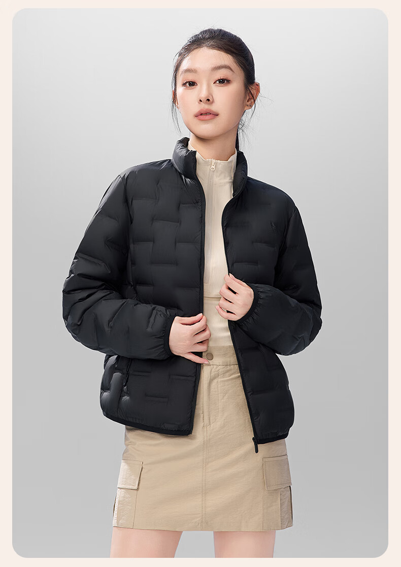 SNOWFLYING Women's Short Down Jacket 2025 Winter Korean Slim Fit Lightweight 90% Down Coat Cream Light Beige XL 23
