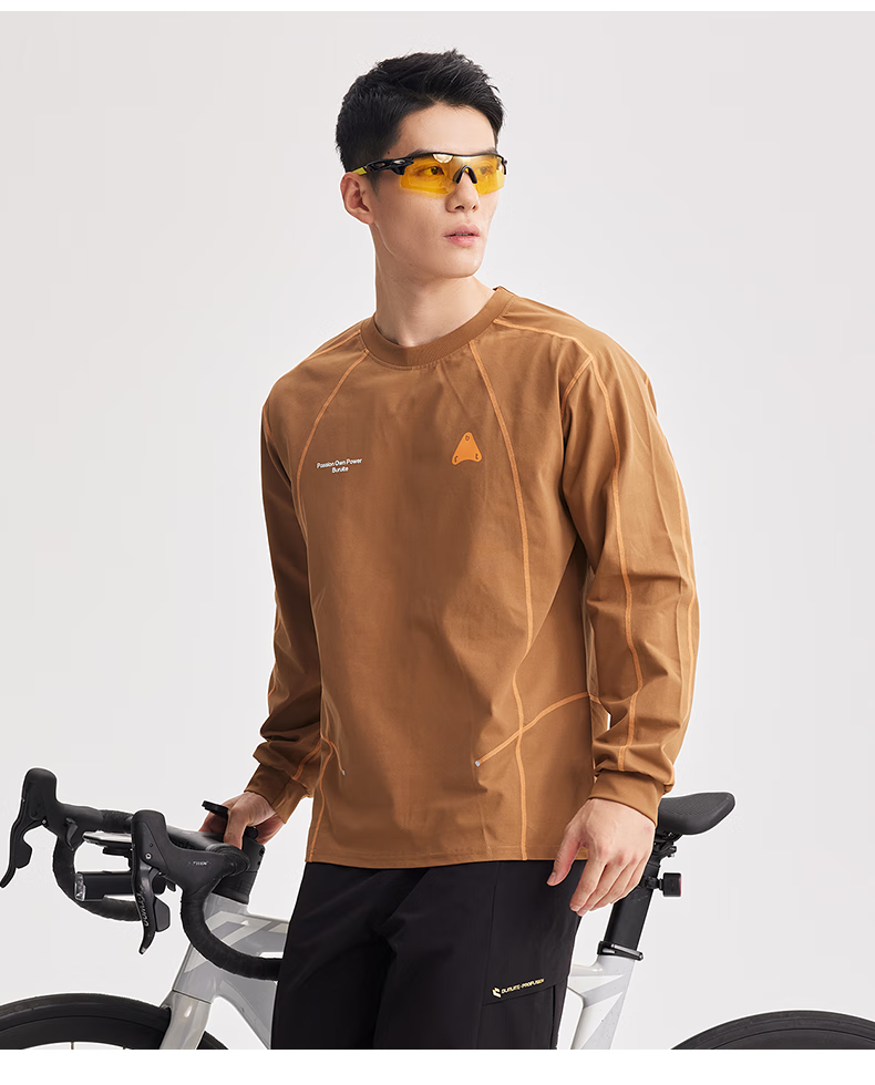 BURUITE Men's Sports T-Shirt, Spring And Autumn Quick-Dry Long Sleeve Running Cycling Fitness Training Half-Zip Sweatshirt 3