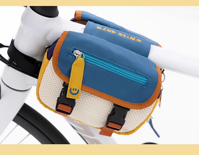 40,000 Kilometers Bicycle Front Top Tube Frame Bag Mountain Road Bike Phone Storage Bag Blue 9