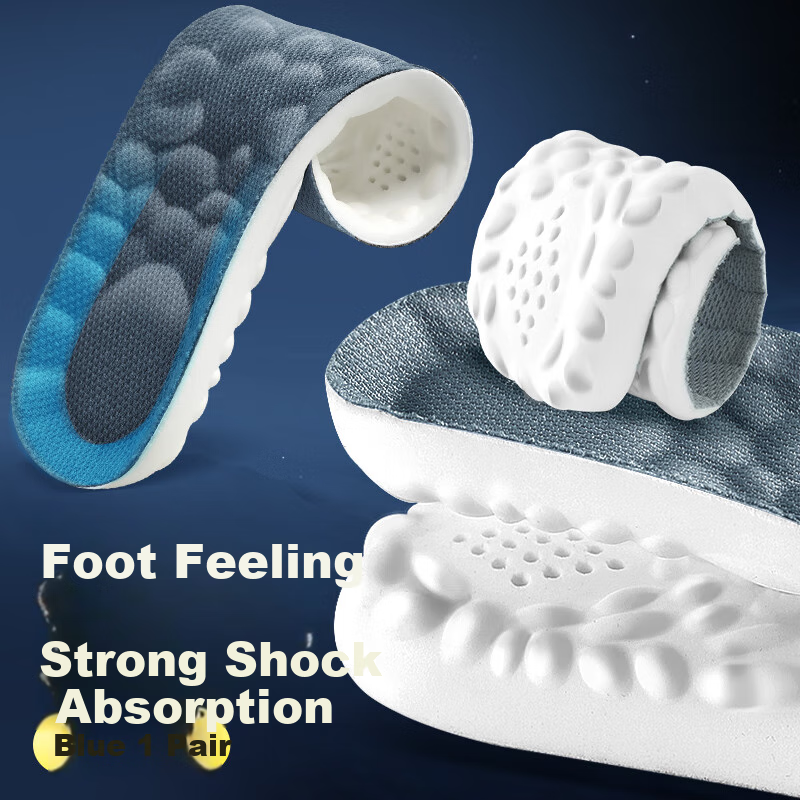 FOOTOPPO Squishy Sports Insoles for Men, Military Training Ultra-Soft Basketball Shoes, Running Shoe Insoles, Soft And Bouncy Shock-Absorbing PU Insoles for Wome