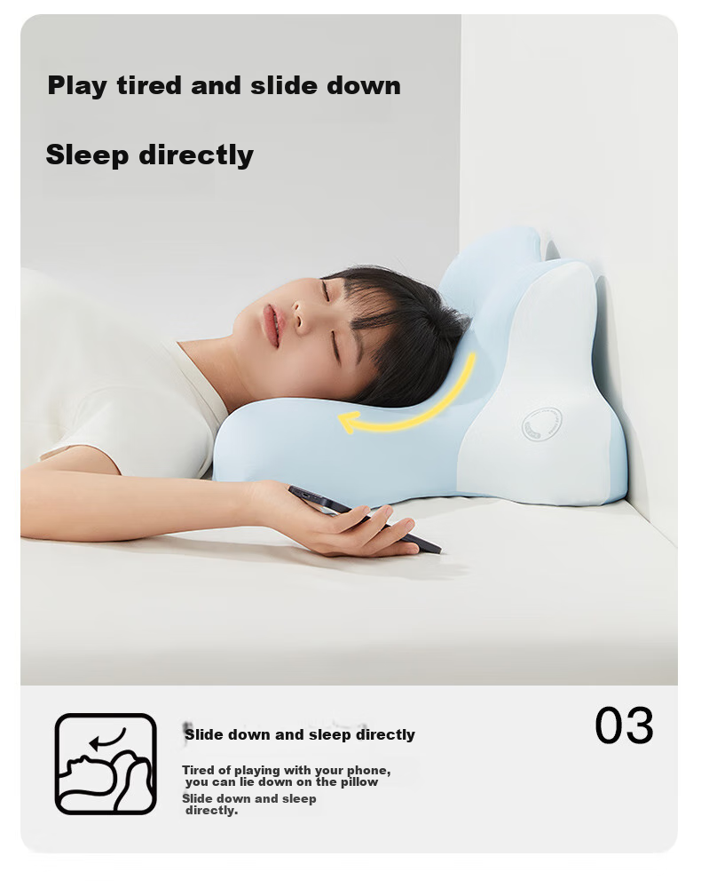 JueQingSong Night Owl Neck Support Pillow Silver Snow Gray 8