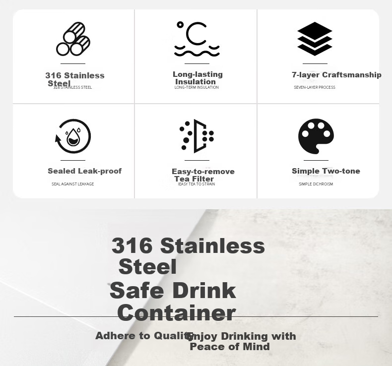 GiNT Insulated Mug, 316 Stainless Steel Cup, Tea Infuser for Men And Women, Portable Business Car Water Bottle, Customizable Gift 3