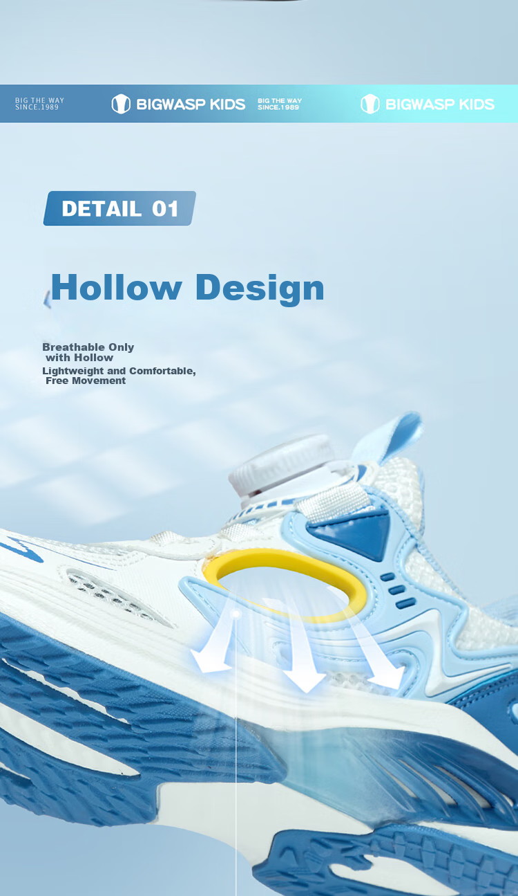 Bumblebee Boys' Sports Shoes Summer Single Mesh Boys' Running Shoes B172421065 Dark Blue Moon Size 33 3