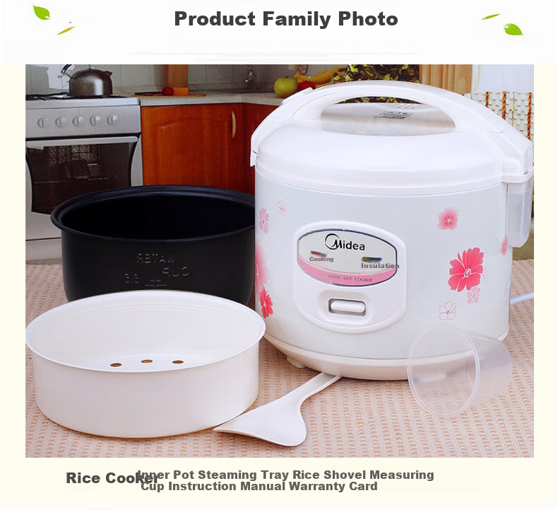 Midea Rice Cooker 3L Household Mechanical Type, Cast Heating Plate, Simple And Easy to Control, Black Crystal Inner Pot Mini Rice Cooker MB-YJ308J [ZMD Peace of Mind Series] 10