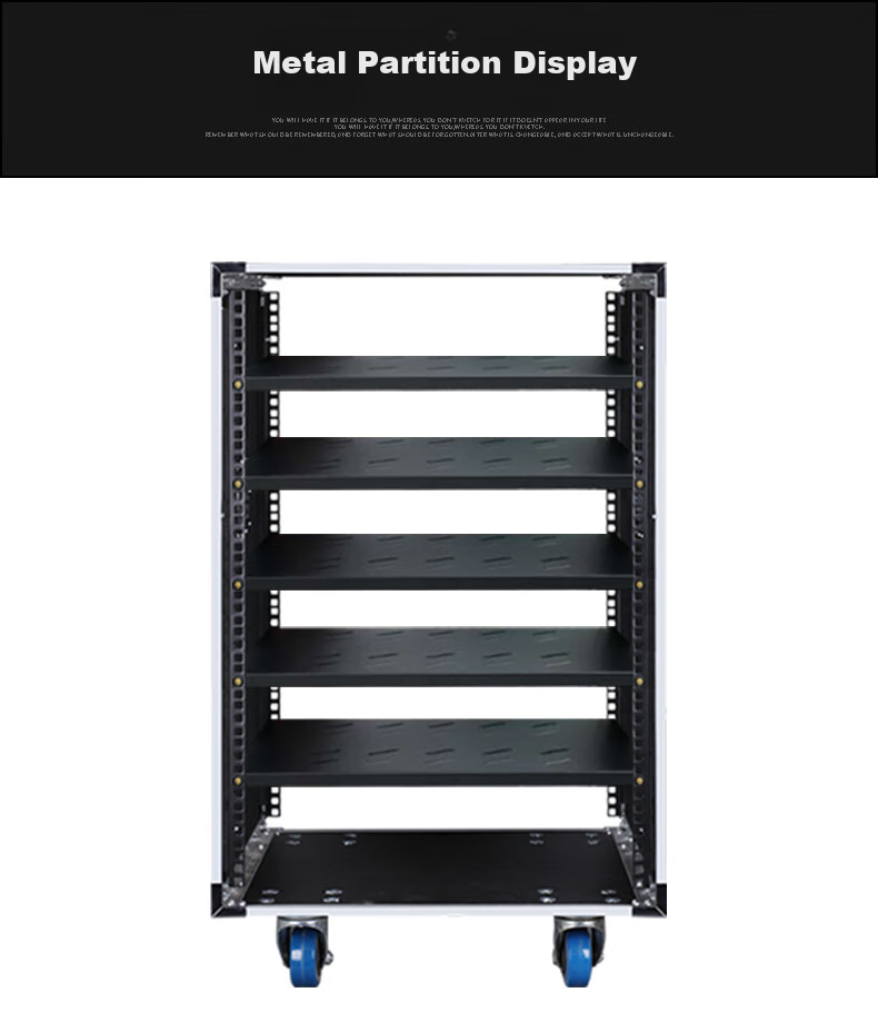Shuledi ABS-80U Audio Rack, Speaker Cabinet, 16U Rack, Mobile Cabinet with Wheels, Equipment Rack for Amplifiers, Microphones, Main Units, Mixing Console, Square Aviation Case, Performance Use without Doors 6