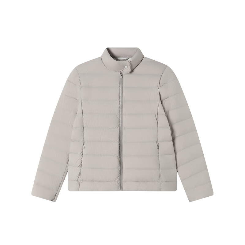 JD Jingzao Women's Lightweight Collarless Down Jacket Cream Beige S