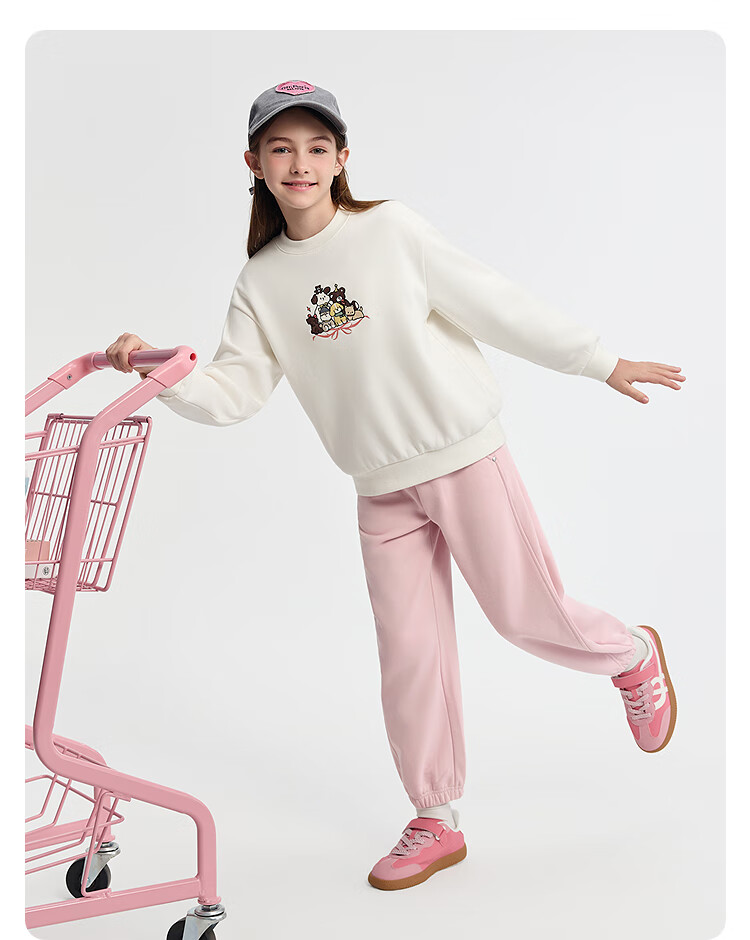 Balabala BalaOne Kids Fleece-Lined Pants Girls Sports Long Pants 2025 Winter Warmth 208425108004 2
