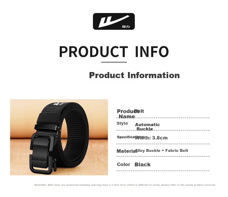 Huili Canvas Belt with Automatic Buckle, Tactical Woven Belt, Thickened Casual Versatile Belt for Men And Women, Trendy Simple Waistband 7