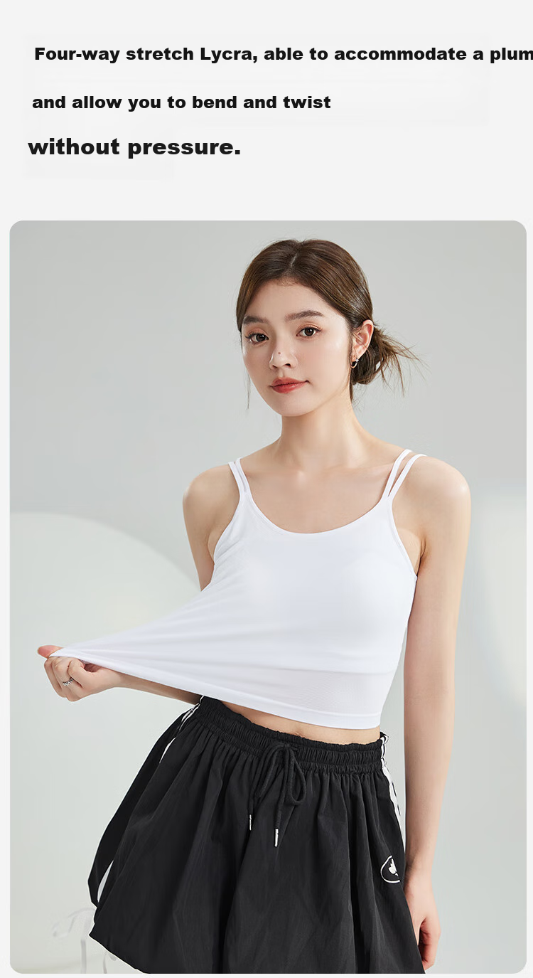 Dushiliren Women's Camisole Tank Top, All-Season Bra with Built-In Pads, Solid Color Thin Style, Beautiful Back Design, Suitable for Outer Wear Or As Undershirt, Green, Size M 10