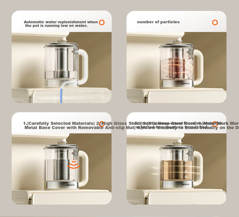 Joyoung Tea Bar Machine Home Water Dispenser One-Touch Fully Automatic Bottom Water Inlet Touch Control Large Screen Remote Control Upright Electric Kettle Large Cabinet Electric Hot Water Kettle Warm Type JYW-WH600 8