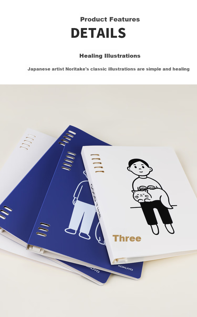 KOKUYO Noritake Designer Collaboration Student Loose-Leaf Notebook B5/40 Sheets Blue WSG-RU2XP61B 2