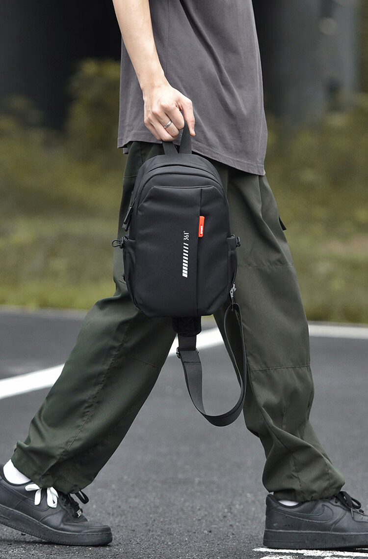 361° Men's Backpack, Chest Bag, Waist Bag, Handbag, Shoulder Bag, Commuting, Mountaineering, Travel, Fashion, Large Capacity, Black 6