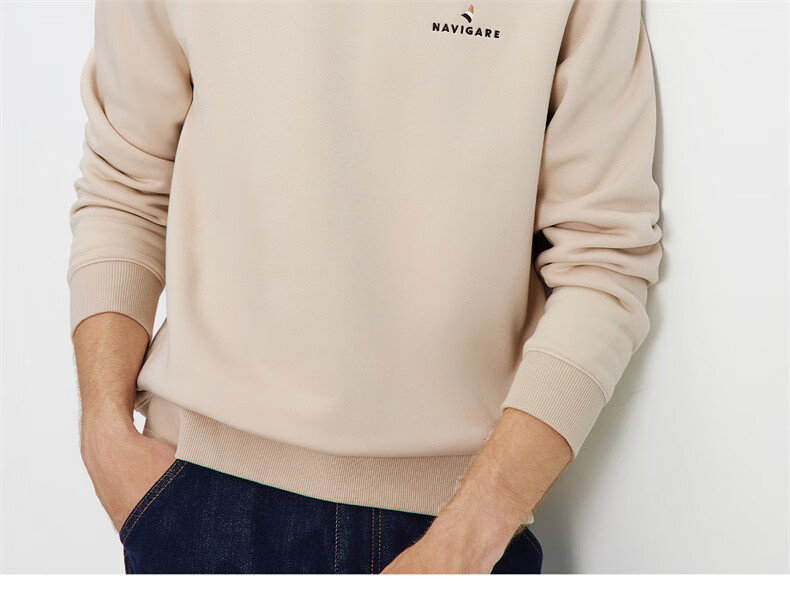 Navigare Small Sailboat Solid Basic Versatile Pullover Men's Fleece Lined Warm Sweatshirt 1135805301 15