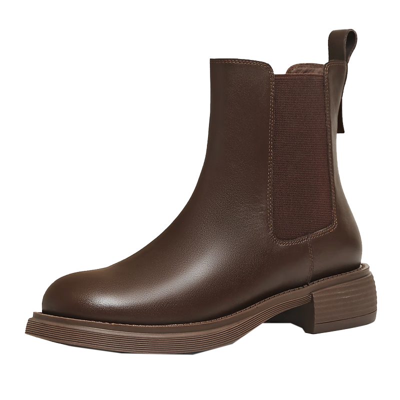 TEENMIX Women's Fleece-Lined Chelsea Ankle Boots Warm Vintage Brown - Fleece Lining [Winter 2025 New Color] Size 36