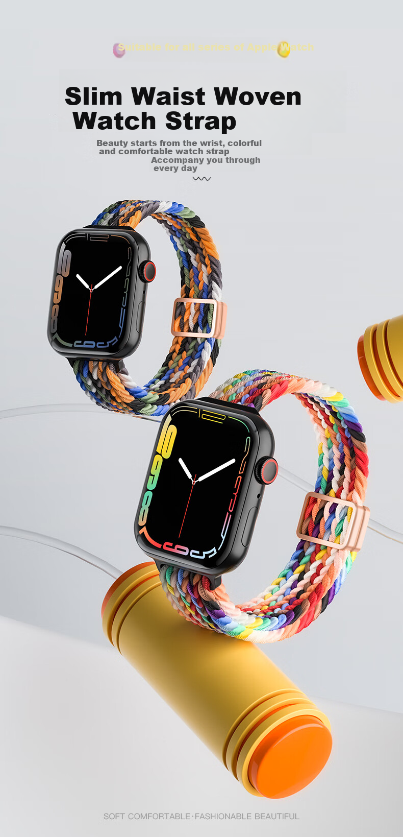 Binghong Compatible with Apple Watch Bands for S12, S10 Women's Slim Waist, S11 Ultra 4, 3 SE 3, Apple Watch Magnetic Braided Band for IWatch Ultra 2 And S9 1