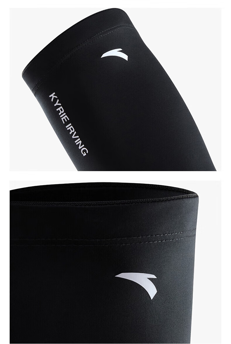 ANTA Sports Arm Sleeves, Collaboration Series Basketball Running Fitness Elbow Guards, Warmth Protection Professional Protective Gear for Men, White L Size 3
